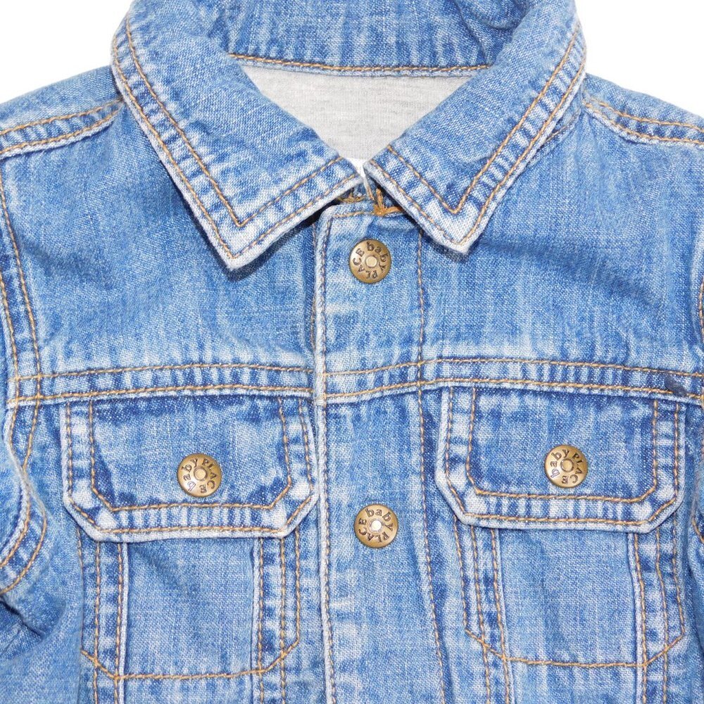 The Children's Place Jersey Lined blue Denim Jean Jacket Baby Boys 6-9 months - Picture 2 of 10